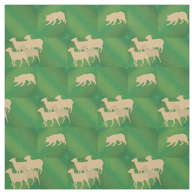 Tissu Bordure Collie et mouton (Échantillon)