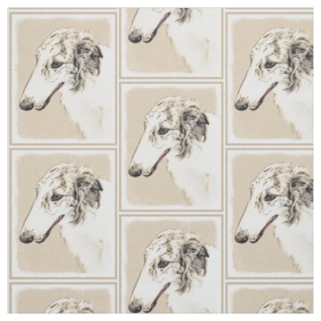 Tissu Borzoi (Brindle d'argent) Peinture originale de ch (Échantillon)