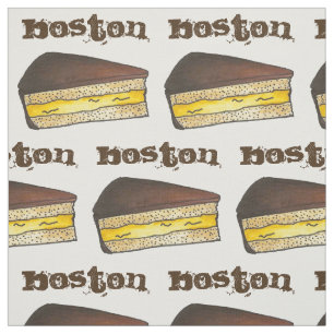 Tissu BOSTON MA Massachusetts Cream Pie Slice Foodie