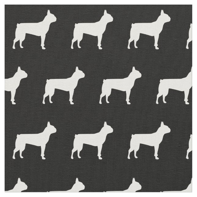 Tissu Boston Terrier Chien Silhouette Animal (Fermer)