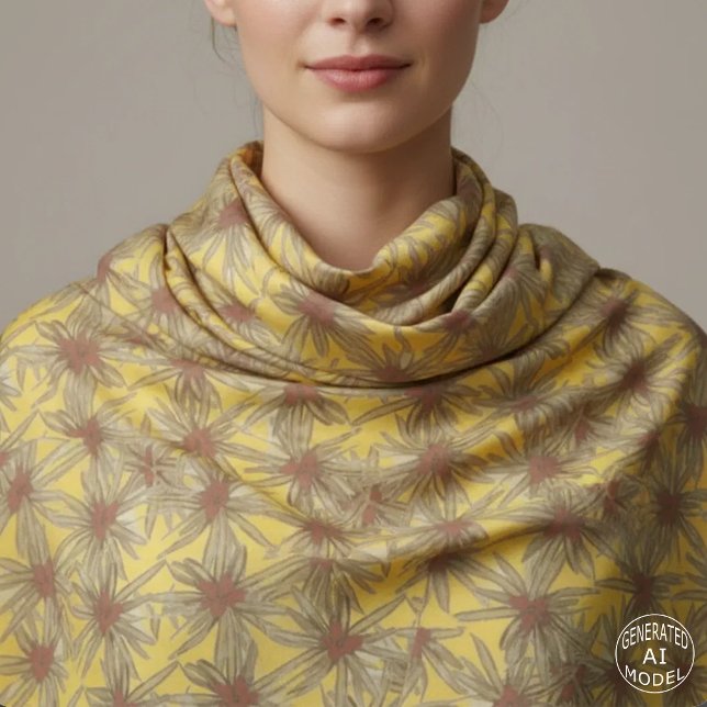 Tissu Botanique de Bromélia Jaune Moderne du Milieu du S (Créateur téléchargé)