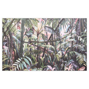 Tissu botanique de la jungle tropicale antique dé
