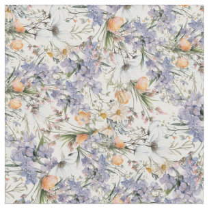 Tissu Botanique pastel couleurs fleur sauvage été fleuri