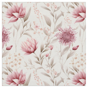 Tissu Botanique rose rustique design confortable