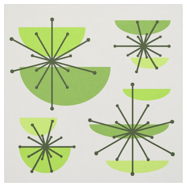 Tissu Botte d'art du milieu du siècle Starbursts Chartre (Échantillon)