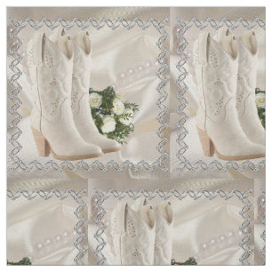 Tissu Bottes De Cowboy Mariage Occidental Avec Fleurs Ti