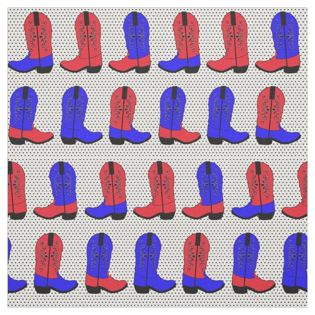 Tissu Bottes de cowboy rouge et bleu sur Arrière - plan  (Échantillon)