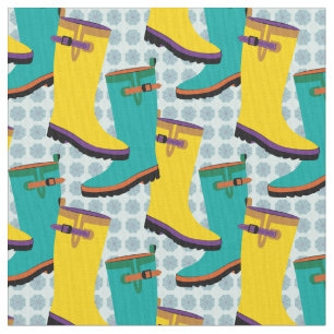Tissu Bottes de pluie colorées