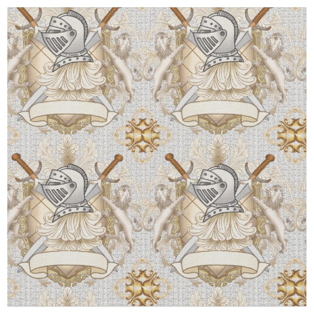 Tissu Bouclier de chevalier sépia  (Fermer)