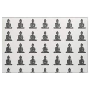 Tissu Bouddha, noir sur blanc, bouddhisme, paix, zen, yo