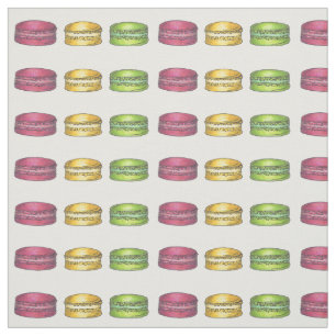 Tissu Boulangerie Française Macaron Pâtisserie Biscuits 