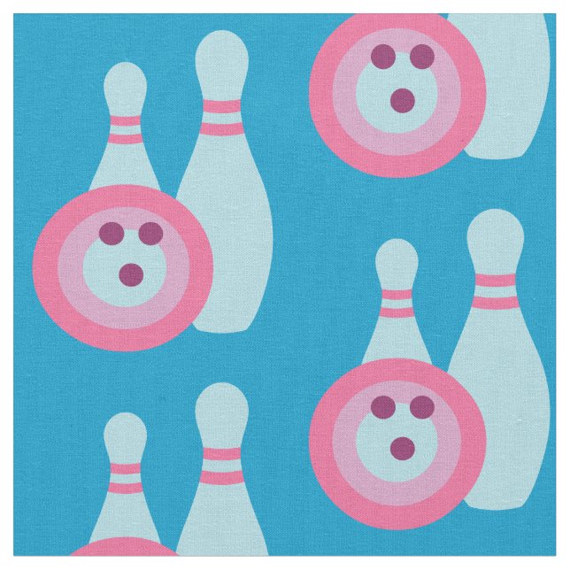 Tissu Boule de Bowling et Pins (Fermer)