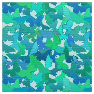 Tissu Boule de papillons, Turquoise, Aqua et Sky Blue