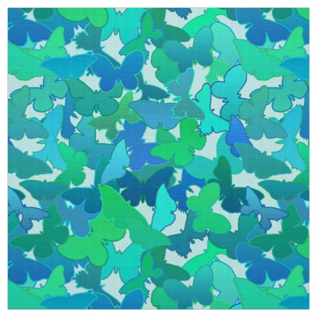 Tissu Boule de papillons, Turquoise, Aqua et Sky Blue (Échantillon)