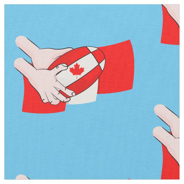 Tissu Boule de rugby à feuilles d'érable du Canada (Fermer)