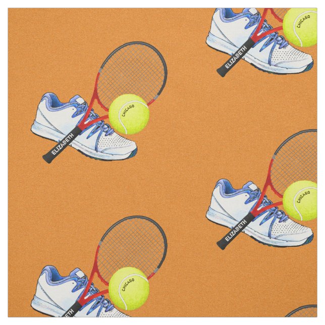 Tissu Boule et raquette de chaussure de tennis avec (Échantillon)