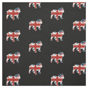 Tissu Bouledogue anglais dans le drapeau d'Union Jack