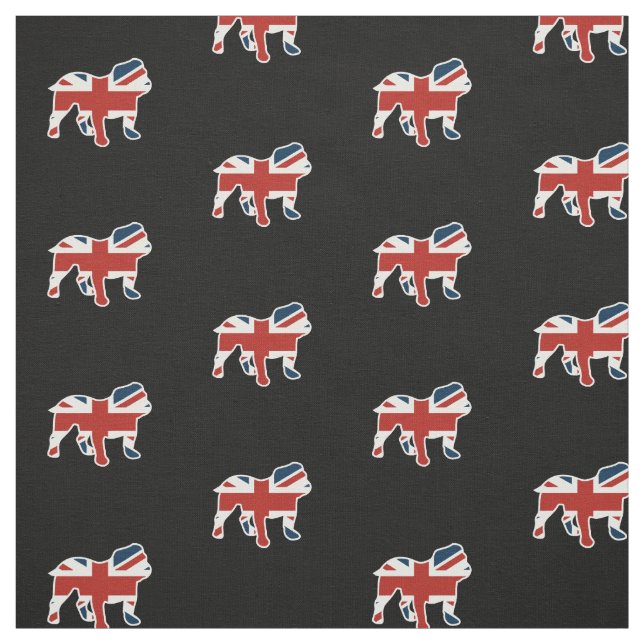 Tissu Bouledogue anglais dans le drapeau d'Union Jack (Échantillon)
