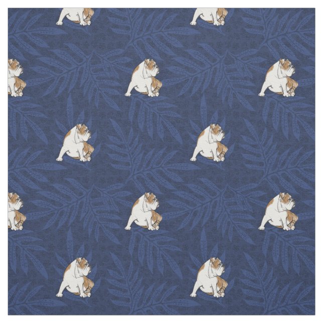 Tissu Bouledogue bleu de Lauae (Échantillon)