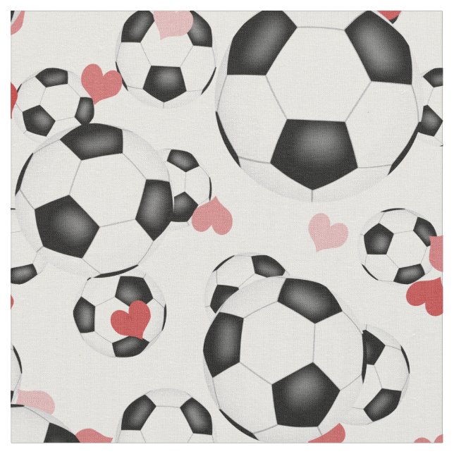 Tissu boules de football avec le coeur sports motifs (Fermer)