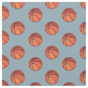 Tissu Boules de panier sur le bleu de pierre claire