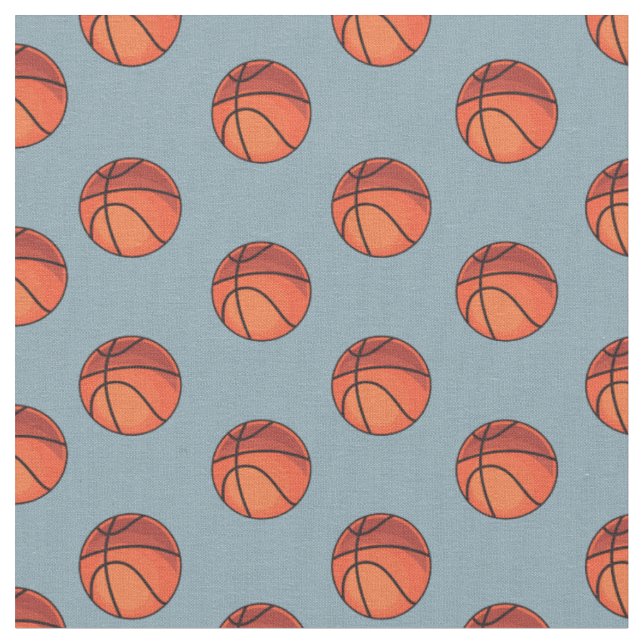 Tissu Boules de panier sur le bleu de pierre claire (Fermer)