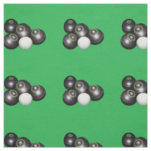 Tissu Boules De Pelouse Noire Sur Vert,
