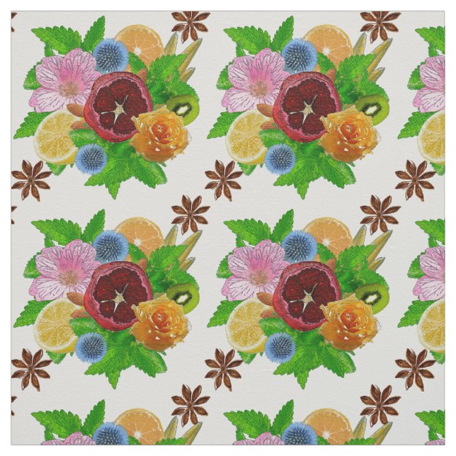 Tissu Bouquet de fruits. (Échantillon)