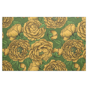 Tissu Bouquet de galets jaunes