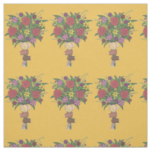 Tissu Bouquet Fleur Petites Mains Enseignant Mère Présco