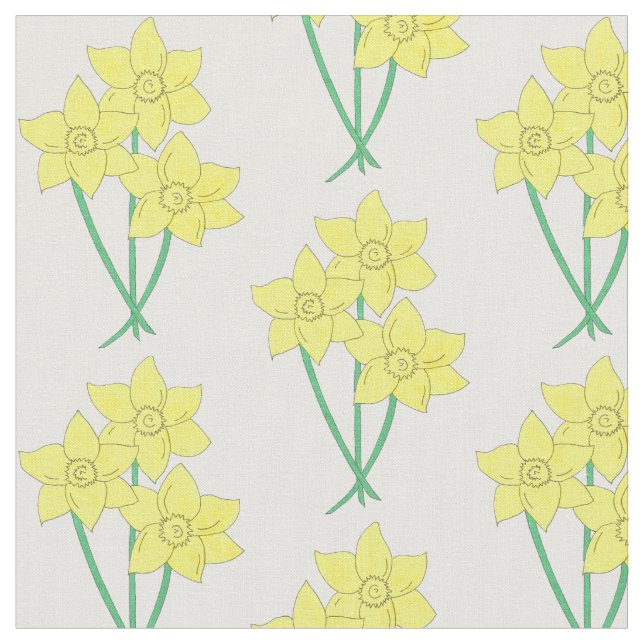 Tissu Bouquet floral à la jonquille jaune (Fermer)