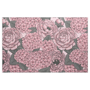 Tissu Bouquet floral rose