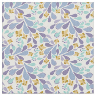 Tissu Bouquets colorés de fleurs rétro sur fond blanc