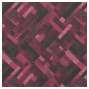 Tissu Bourgogne et noir Rectangles Abstraites