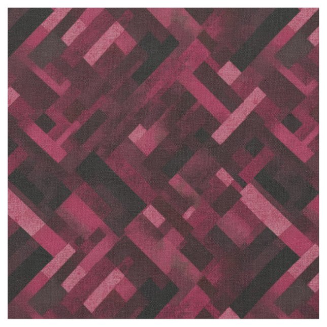 Tissu Bourgogne et noir Rectangles Abstraites (Fermer)