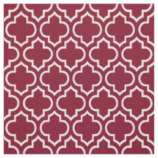 Tissu Bourgogne, Quatrefoil Marocain Blanc #6