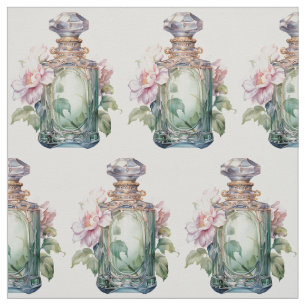 Tissu Bouteille de parfum Art Déco Opulence Vert