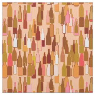 Tissu Bouteilles de vin, couleurs de terre, arrière - pl