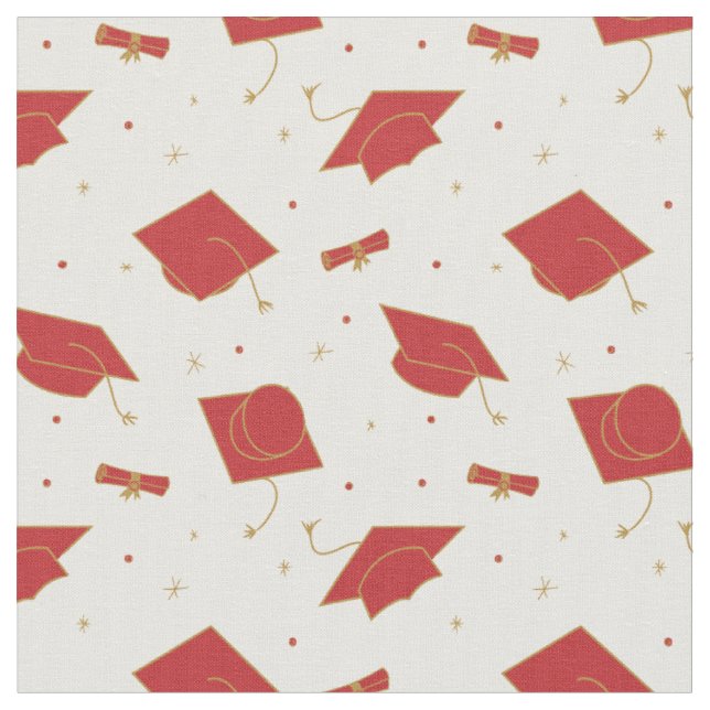 Tissu Bouton de fin d'études rouge (Fermer)
