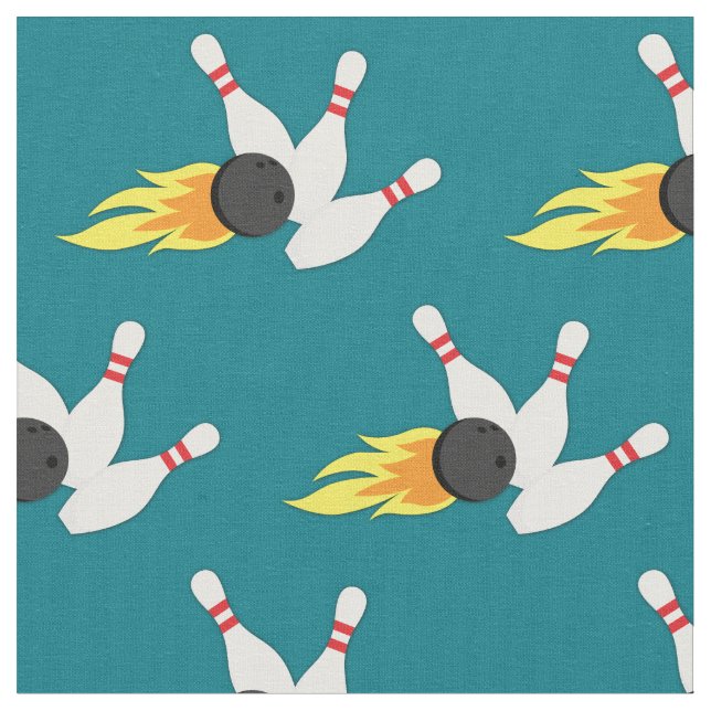 Tissu Bowling Balls et Flammes Pins Sports (Fermer)