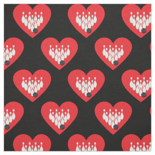 Tissu Bowling Balls et Pins Hearts Sports