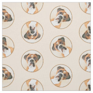 Tissu Boxer Chien Fawn Peinture non découpée Oar Cute Ch
