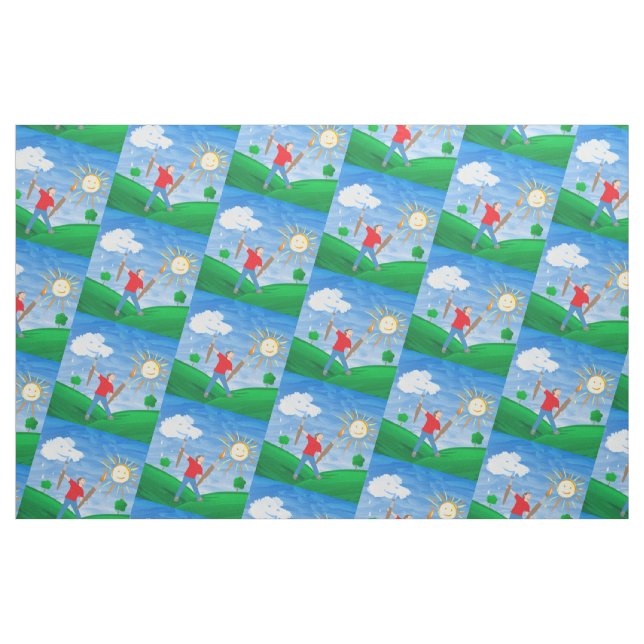 Tissu Boy Painting Skies (Fat Quarter)