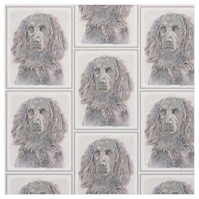 Tissu Boykin Spaniel Paining - Cute Original Dog Art (Échantillon)