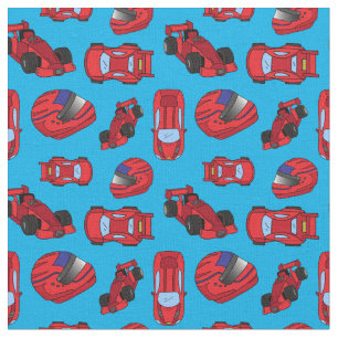 Tissu Boys Red Motor Racing Sports Motif de voiture sur