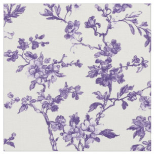 Tissu Branche de toile florale violette