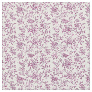 Tissu Branches de fleurs de toile rose
