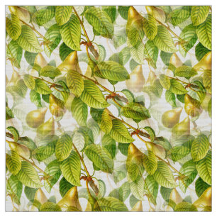 Tissu Branches de poires et Motif de poires
