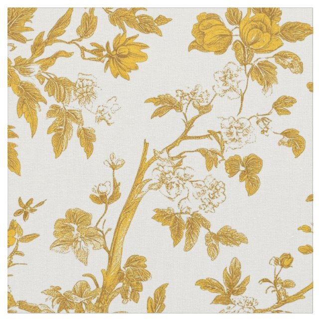 Tissu Branches de Rose Dorée (Fermer)