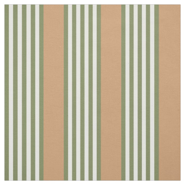 Tissu Brayures vert olive et blanc motif avec bronze (Échantillon)